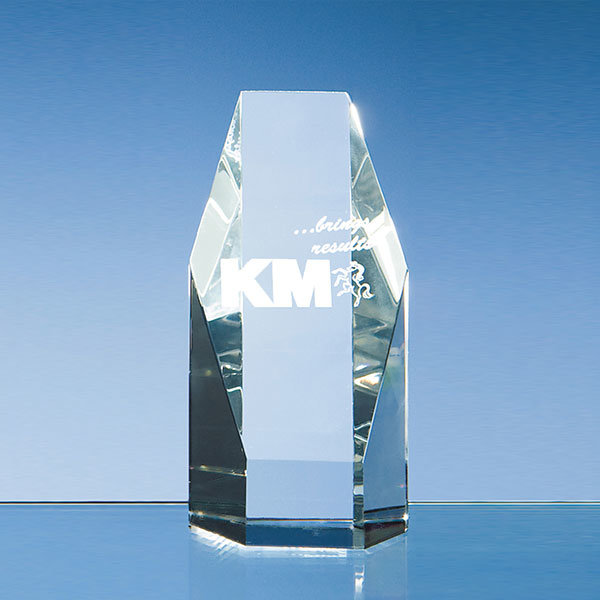 12.5cm crystal hexagon award