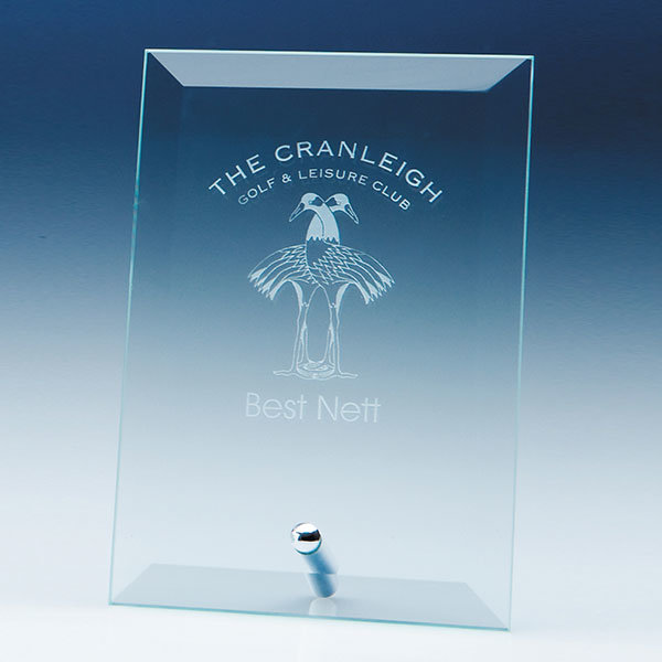 15cm bevelled glass rectangle award